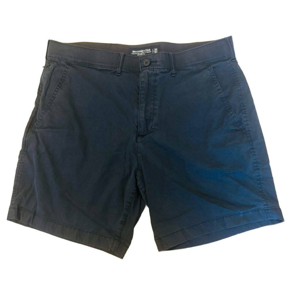 Abercrombie & Fitch Dark Blue Men's Flat Front Shorts - Picture 1 of 4